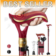 Load image into Gallery viewer, Adjustable Electric Walking Cane with LED Light - Lightweight and Stylish Design