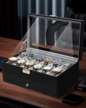 Load image into Gallery viewer, Premium 12-Slot Watch &amp; Jewelry Organizer with Soft Interior &amp; Tabletop Design