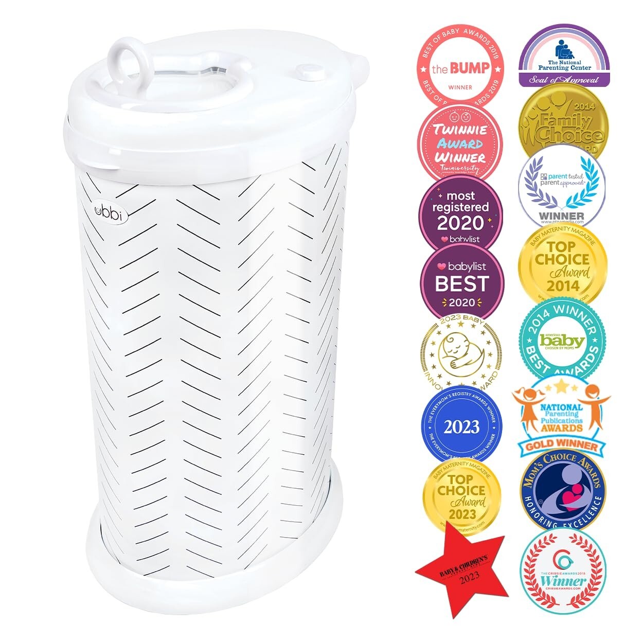 13 Gallon Stainless Steel Diaper Pail - Sleek, Childproof with Odor Control
