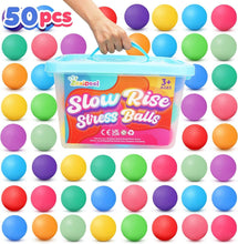 Load image into Gallery viewer, Durable 50 Pack Stretchy Stress Balls - Ideal for Anxiety Relief &amp; Group Gifting