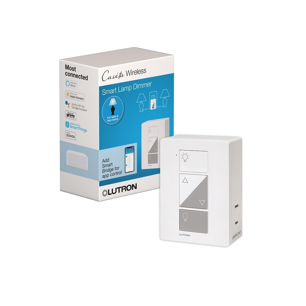 Smart Lamp Dimmer Switch by Caseta - Effortless 3-Way Setup and Wireless Control