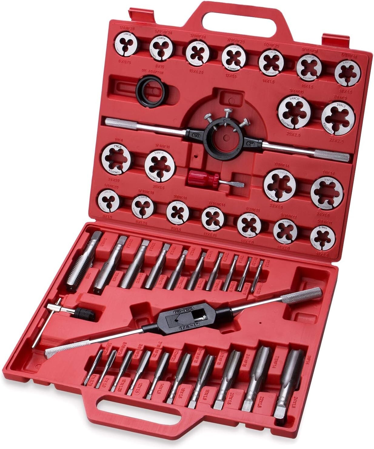 45-Piece Premium Tap and Die Set - Complete Threading Kit for Precision Work
