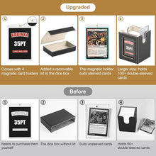 Load image into Gallery viewer, 5 in 1 MTG Commander Card Deck Box - Black Gold, Fits 400+ Cards, Dice Tray