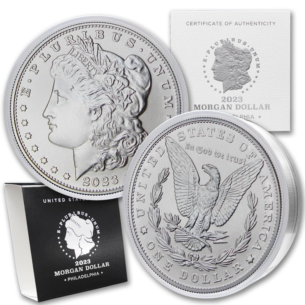 Authentic 2023 Morgan & Peace Dollar Coin Set - Original Mint Packaging Included