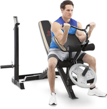 Load image into Gallery viewer, Olympic Weight Bench with Adjustable Back Pad &amp; Storage for Strength Training