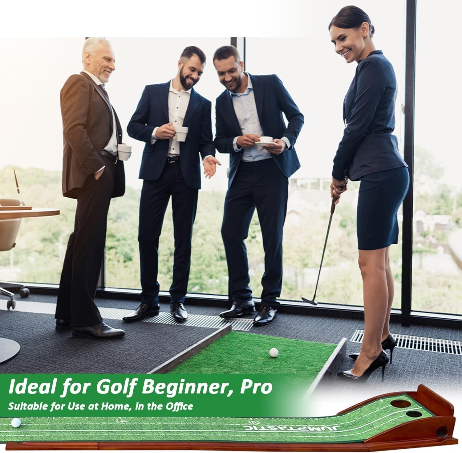 Foldable Indoor Putting Mat with Non-Slip Backing - Ideal for All Skill Levels