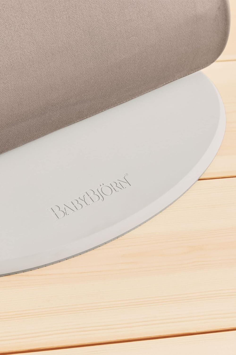 Lightweight Sand Gray Baby Bouncer with Adjustable Positions for Comfort