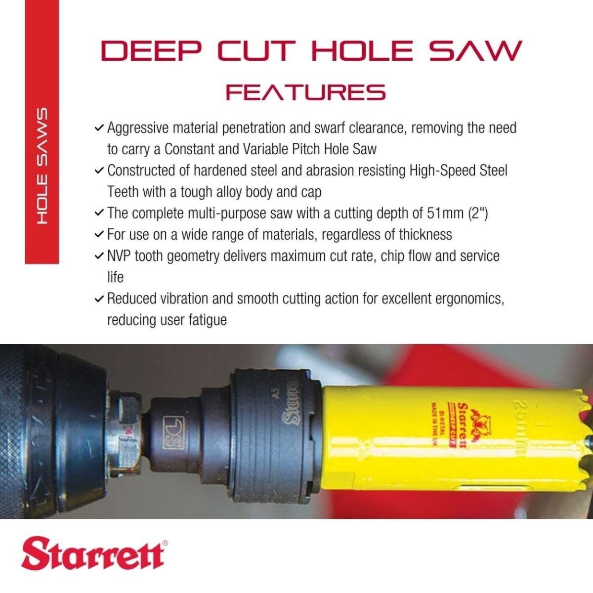 High-Speed Bi-Metal Hole Saw for Precision Cutting - Wood and Metal Applications