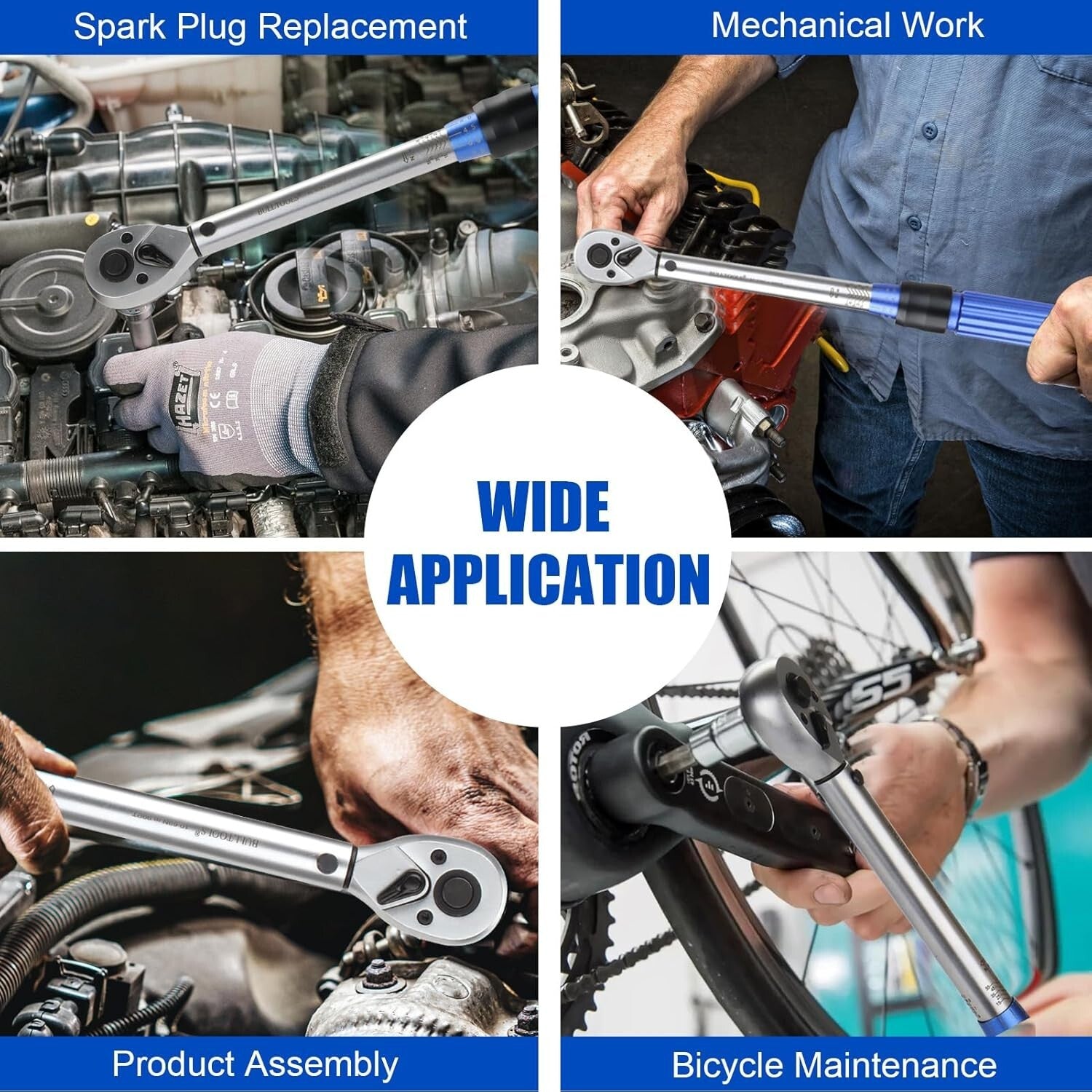 Precision Dual-Direction 3/8-Inch Drive Click Torque Wrench Set 7.4-44.3 FT.LB