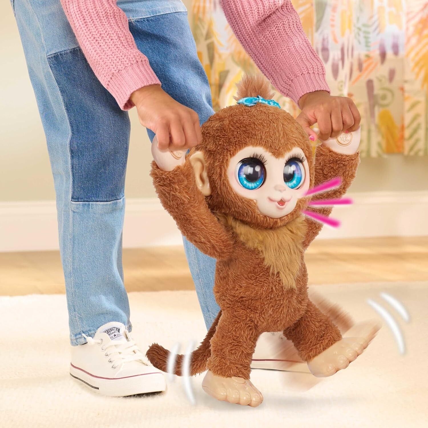 flipping furReal Peanut Monkey - 15-inch Interactive Plush for Imaginative Play