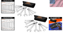 Load image into Gallery viewer, Professional Grade 19-Piece Wrench Set - SAE &amp; Metric, Super Thin with Pouch