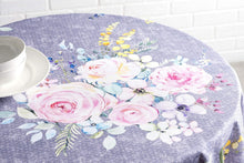 Load image into Gallery viewer, Versatile 69" Round Cotton Tablecloth - Sweet Rose Lavender for Dining &amp; Parties