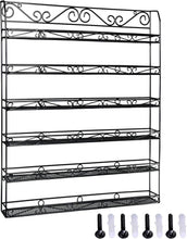 Load image into Gallery viewer, Polished Black 6-Tier Nail Polish Organizer for Up to 132 Bottles, Easy Install