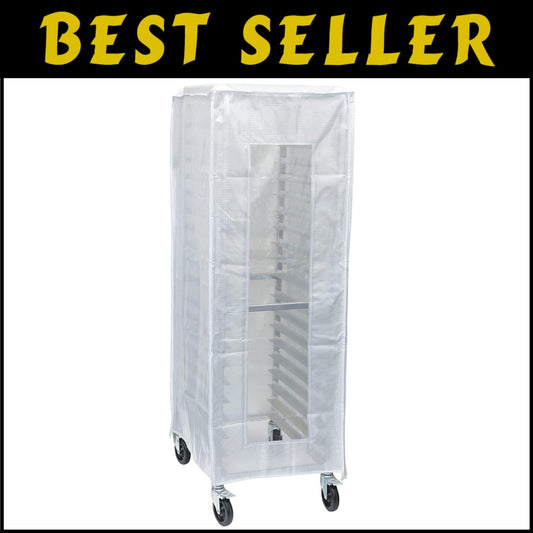 Protective Sheet Pan Rack Cover with Corner Zippers and Hanging Loop - 62" High