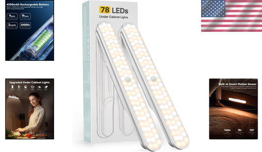 Energy-Efficient Motion Sensor Lights - 78 LEDs for Easy Indoor Illumination