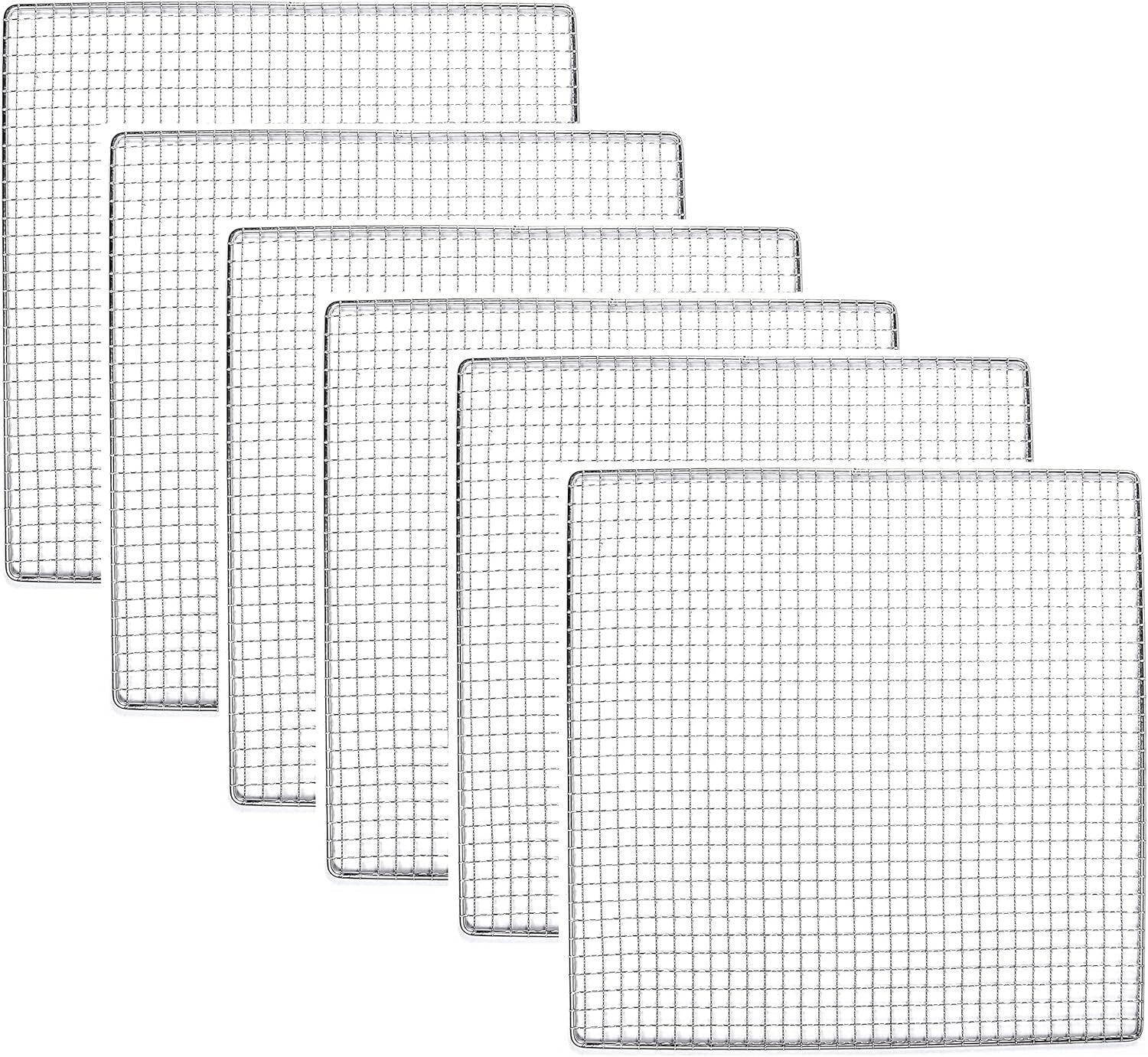 Compatible 6 Pack Stainless Steel Dehydrator Trays – 12" x 13" - No More Plastic