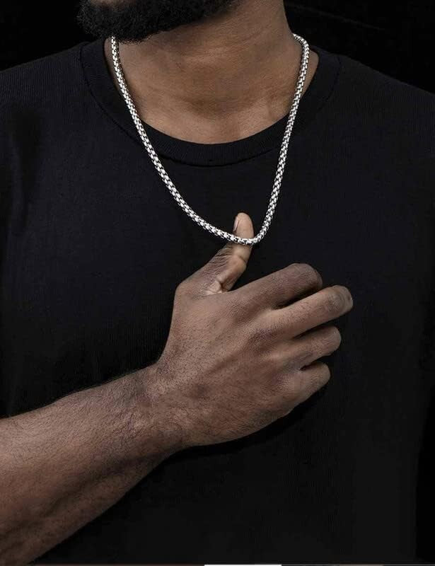 5mm 925 Sterling Silver Box Chain Necklace with Lobster Clasp - Unisex 16-30in