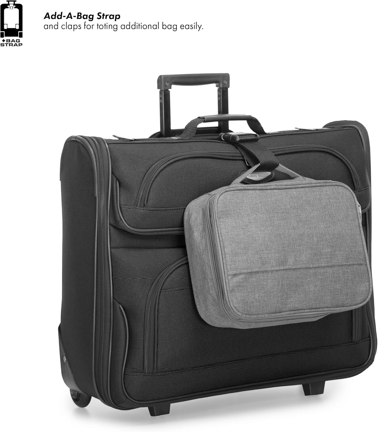 Amsterdam Gray Business Rolling Garment Bag - Expandable & Lightweight Design
