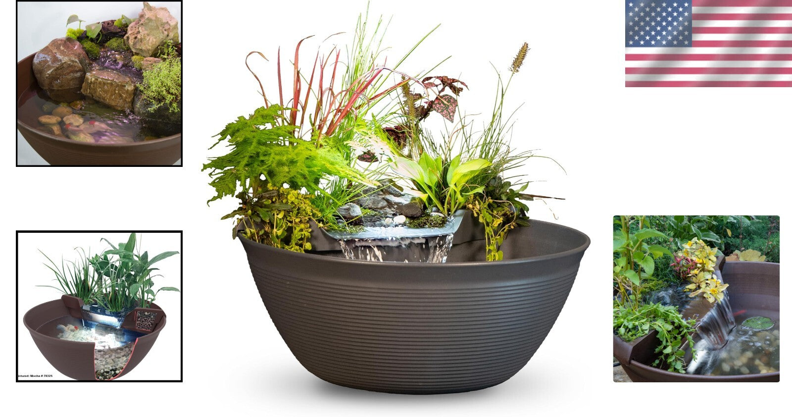 Transform Your Space: 23.5" AquaGarden Pond & Waterfall Kit for Any Setting