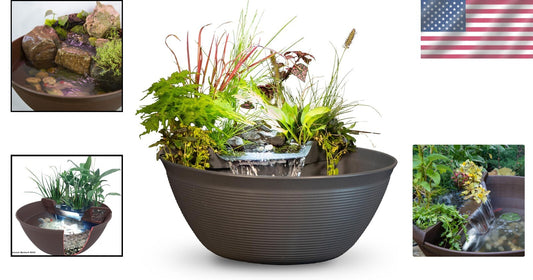 Transform Your Space: 23.5" AquaGarden Pond & Waterfall Kit for Any Setting