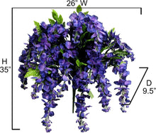 Load image into Gallery viewer, Vibrant Wisteria Hanging Flowers Set of 2 - Perfect for Weddings &amp; Memorial Days