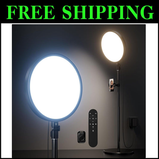 Adjustable LED Ring Light with Stable Base - Ideal for Professional Photography