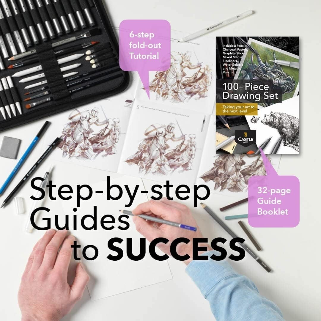 All-Inclusive 100-Piece Graphite, Charcoal & Pastel Sketching Kit for Pros