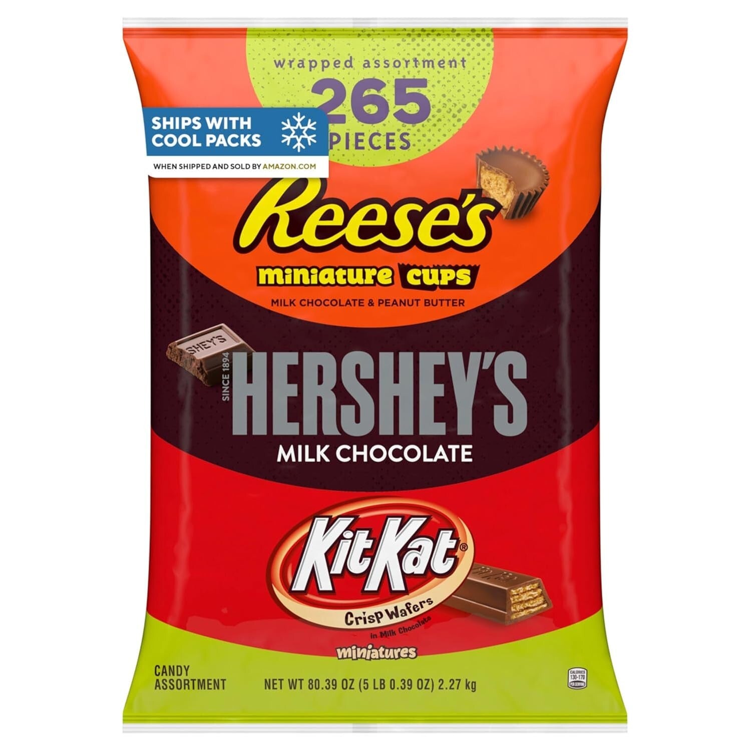 Delicious 80.39 oz Assorted KIT KAT & REESE'S for Every Occasion - 265 Treats