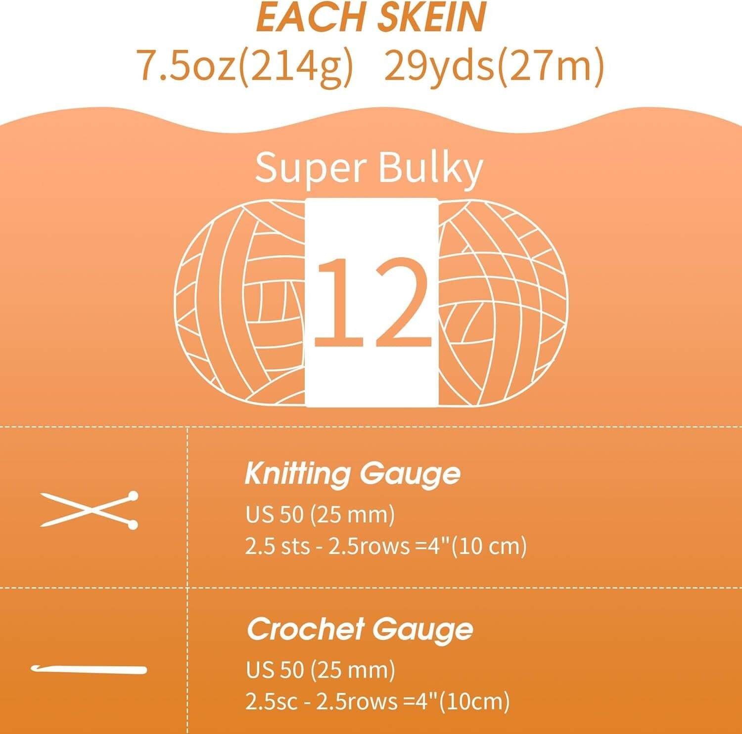 Chunky Knit Yarn Set - 12 Pack Orange Gradient for Cozy Hand Knitting Projects