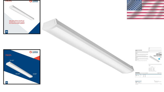 48-Inch Energy Star Rated LED Wraparound Ceiling Light - Cool White Illumination