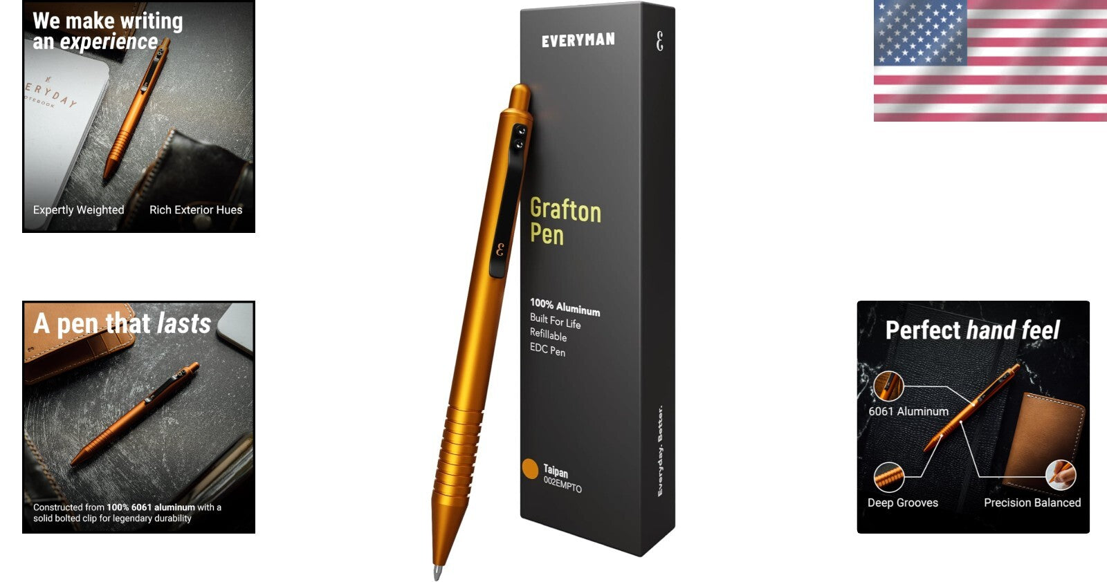Premium Taipan Orange Full Click Pen for Professionals - Refillable Gel Ink