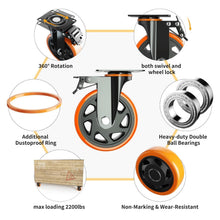 Load image into Gallery viewer, Versatile Heavy-Duty 6-Inch Caster Wheels for Furniture &amp; Workbench - Set of 4