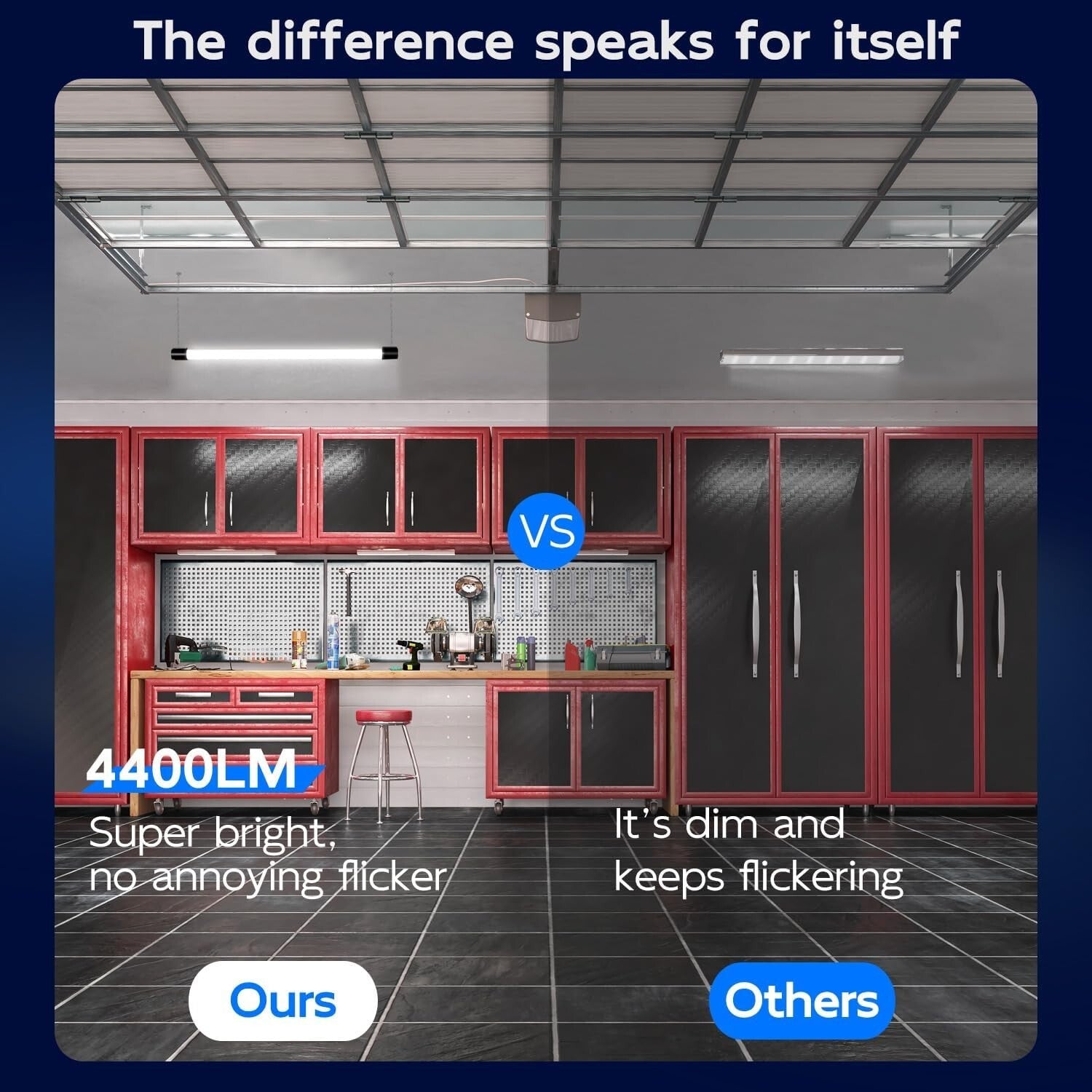 Modern 4 Pack 4FT LED Shop Light with 4400 Lumens – ETL Certified & Durable