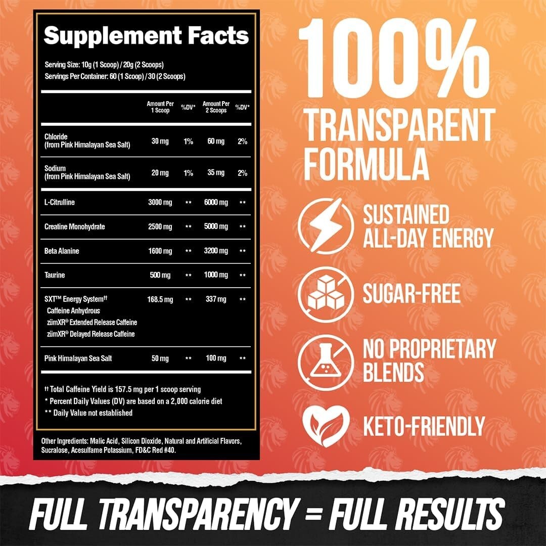 Alpha Punch Core Pre-Workout Powder with Creatine & Sustained Energy—60 Servings