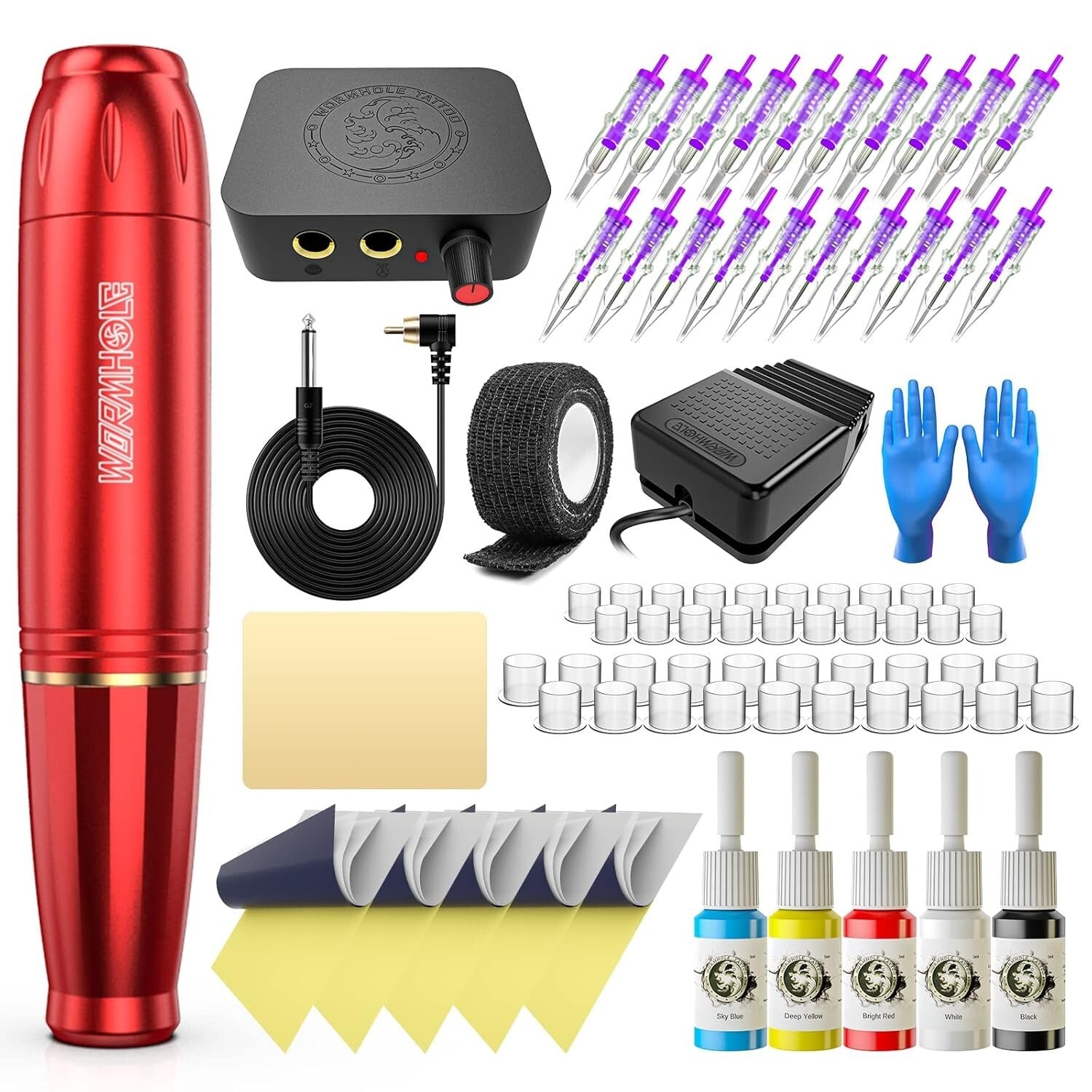 Beginner-Friendly Tattoo Gun Kit - Compact Rotary Pen with Complete Supplies