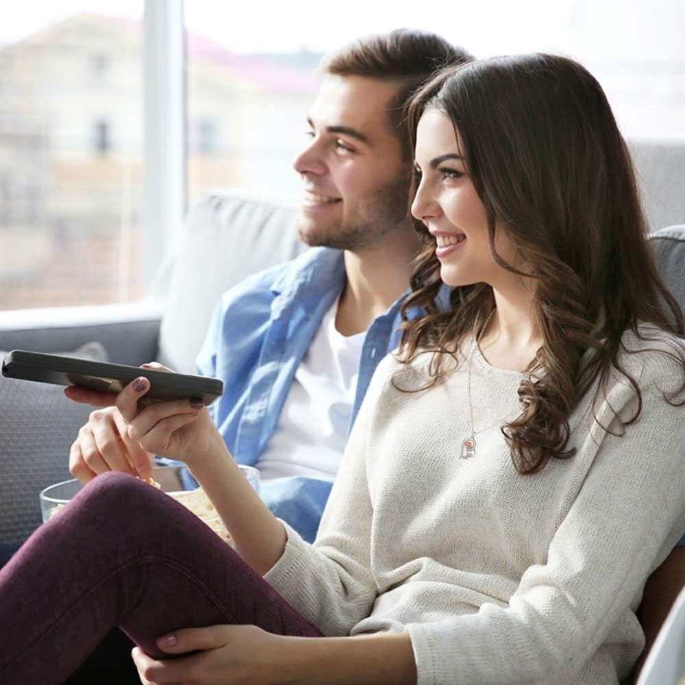 Adjustable Heart Rose Necklace in Sterling Silver - Sentimental Gift Idea