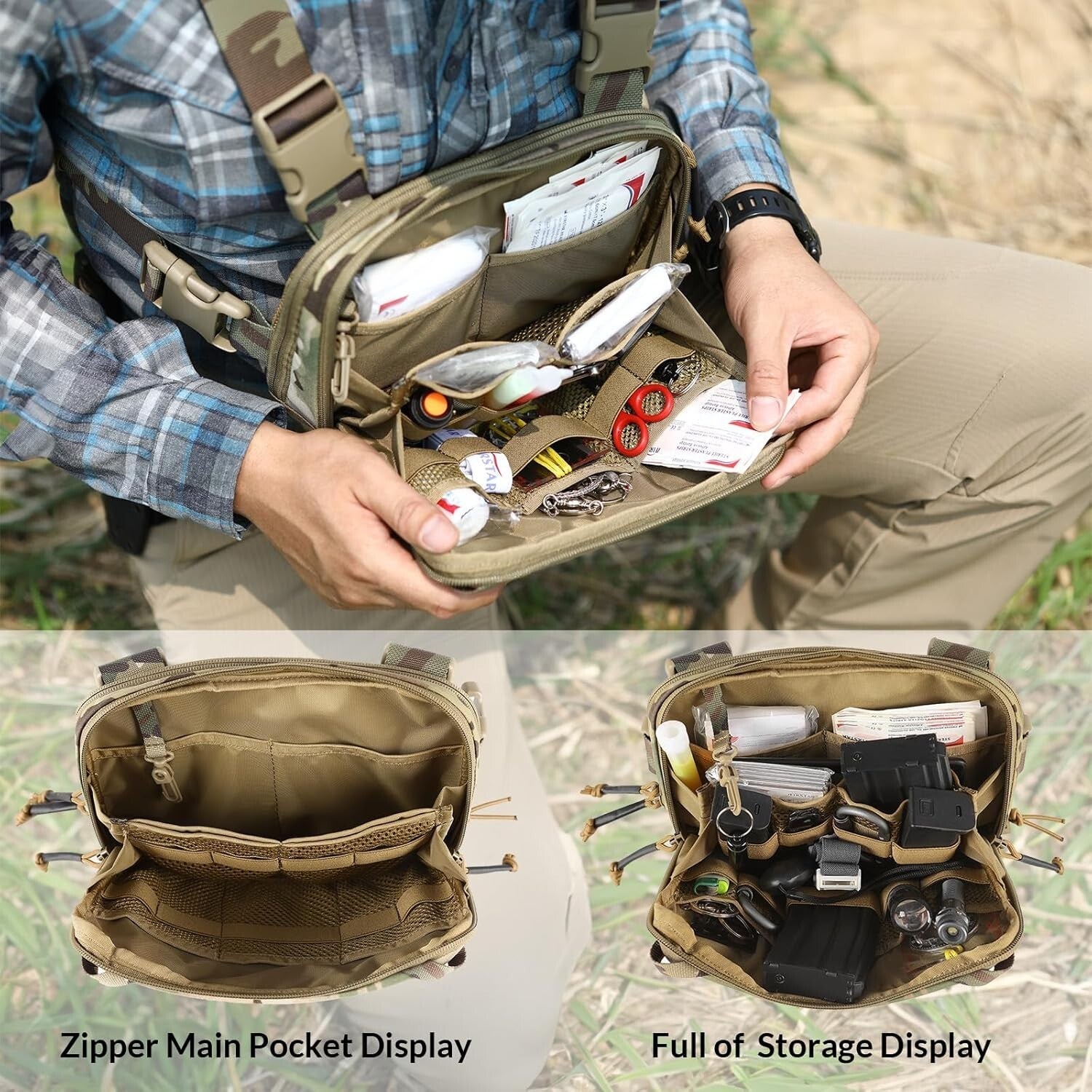 Durable 500D Tactical Chest Pack with CCW Compartment - Ambidextrous Design