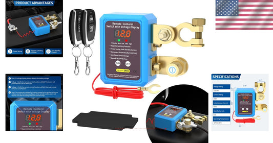 12V Kill Switch with Intelligent LED Voltage Display for Car & Boat Protection