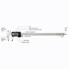 Load image into Gallery viewer, Stainless Steel Digital Caliper with Auto-Off Feature - 0-12" Measurement Range
