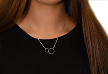 Load image into Gallery viewer, Elegant Infinity Circle Necklace - 19" Sterling Silver Mother &amp; Daughter Gift
