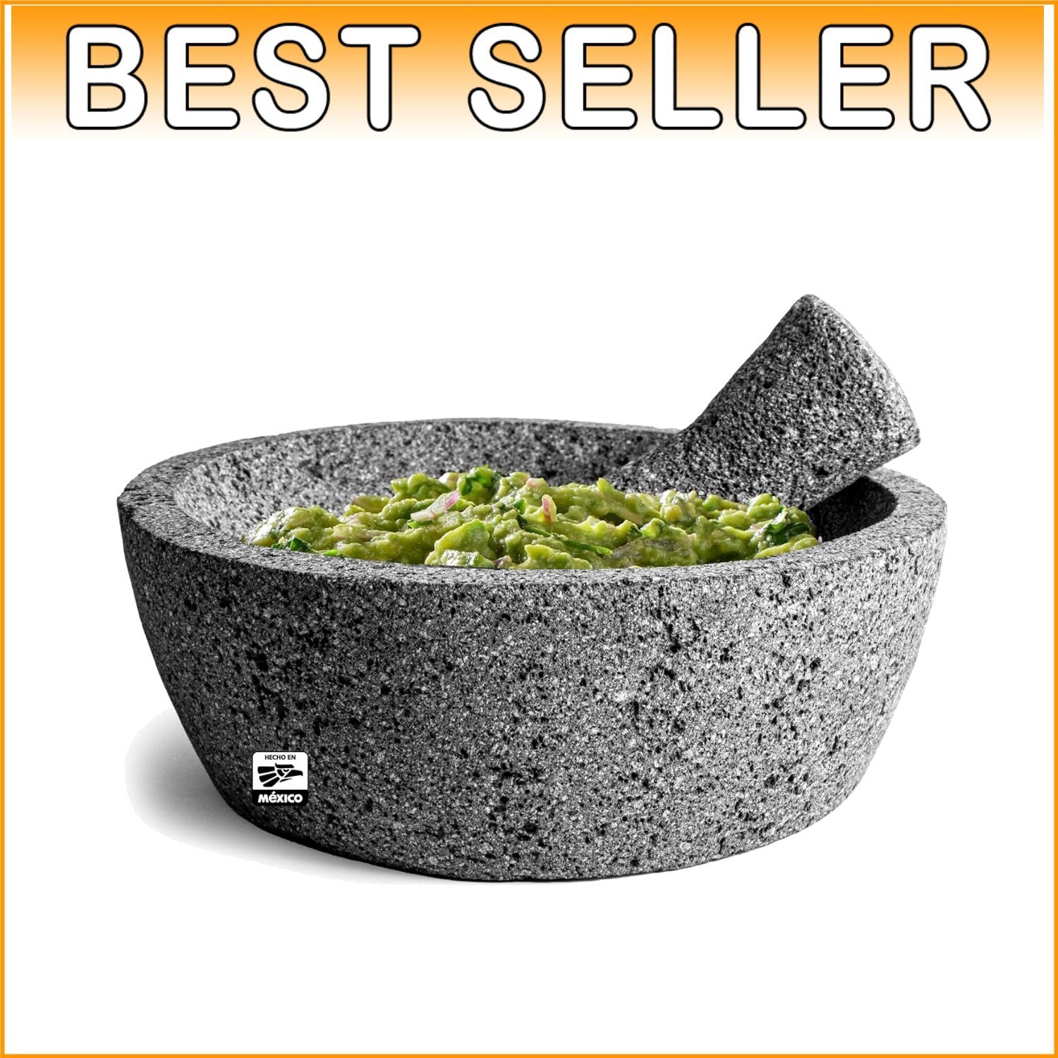 Durable Hand-Carved Molcajete Mortar & Pestle - 8 Inches of Culinary Tradition