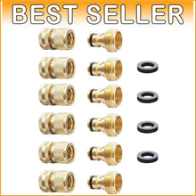 Load image into Gallery viewer, Durable Brass Quick Connect Garden Hose Fittings - Leak-Free 3/4 Inch GHT Set