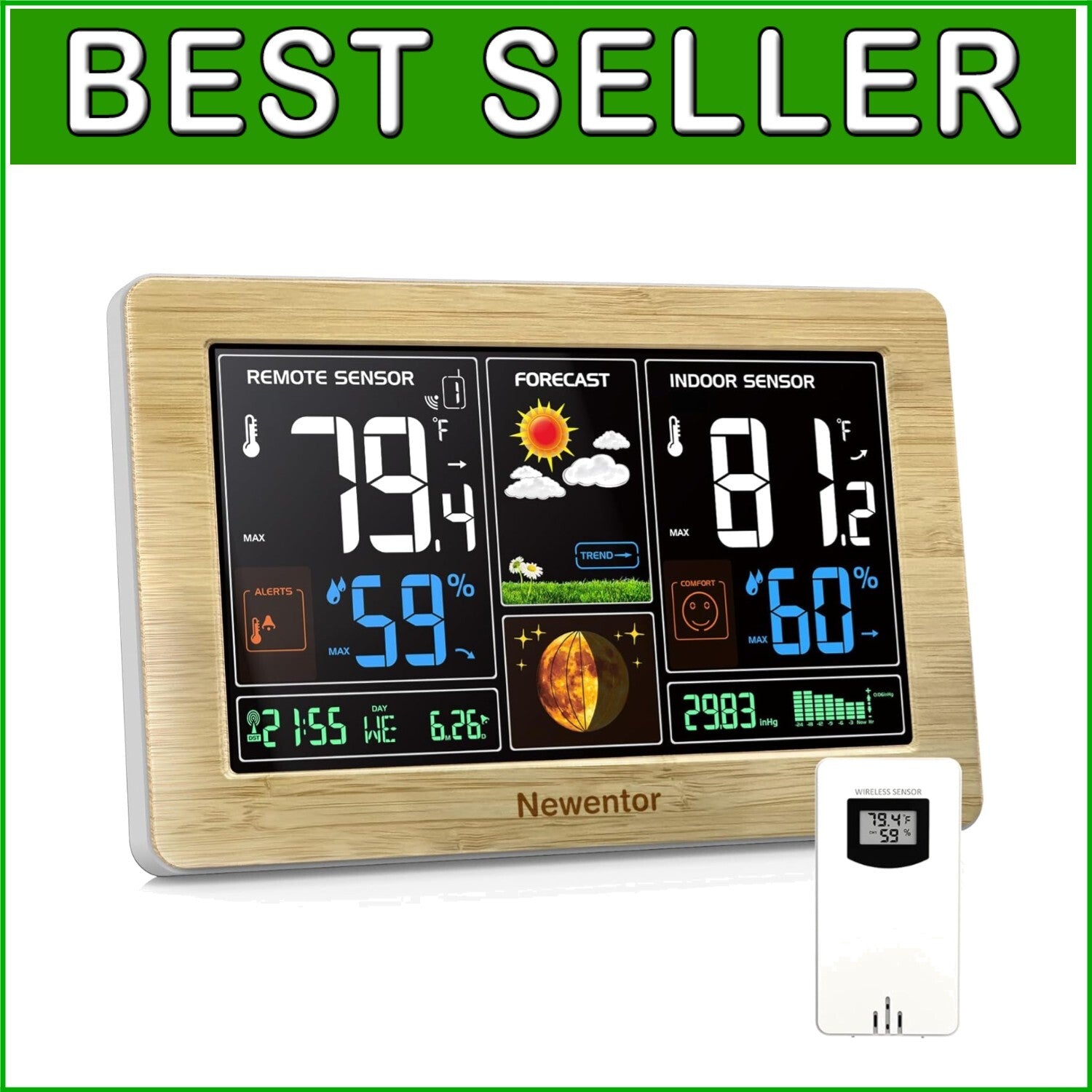 Sophisticated Weather Station: Wireless Thermometer with Atomic Clock & Forecast