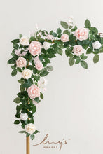 Load image into Gallery viewer, Vibrant 5FT Blush Pink Rose Garland for Stunning Wedding Backdrops &amp; Decor