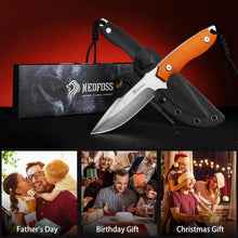 Load image into Gallery viewer, Survival Knife with Fire Starter &amp; Kydex Sheath - 9.25" Full Tang Adventure Tool