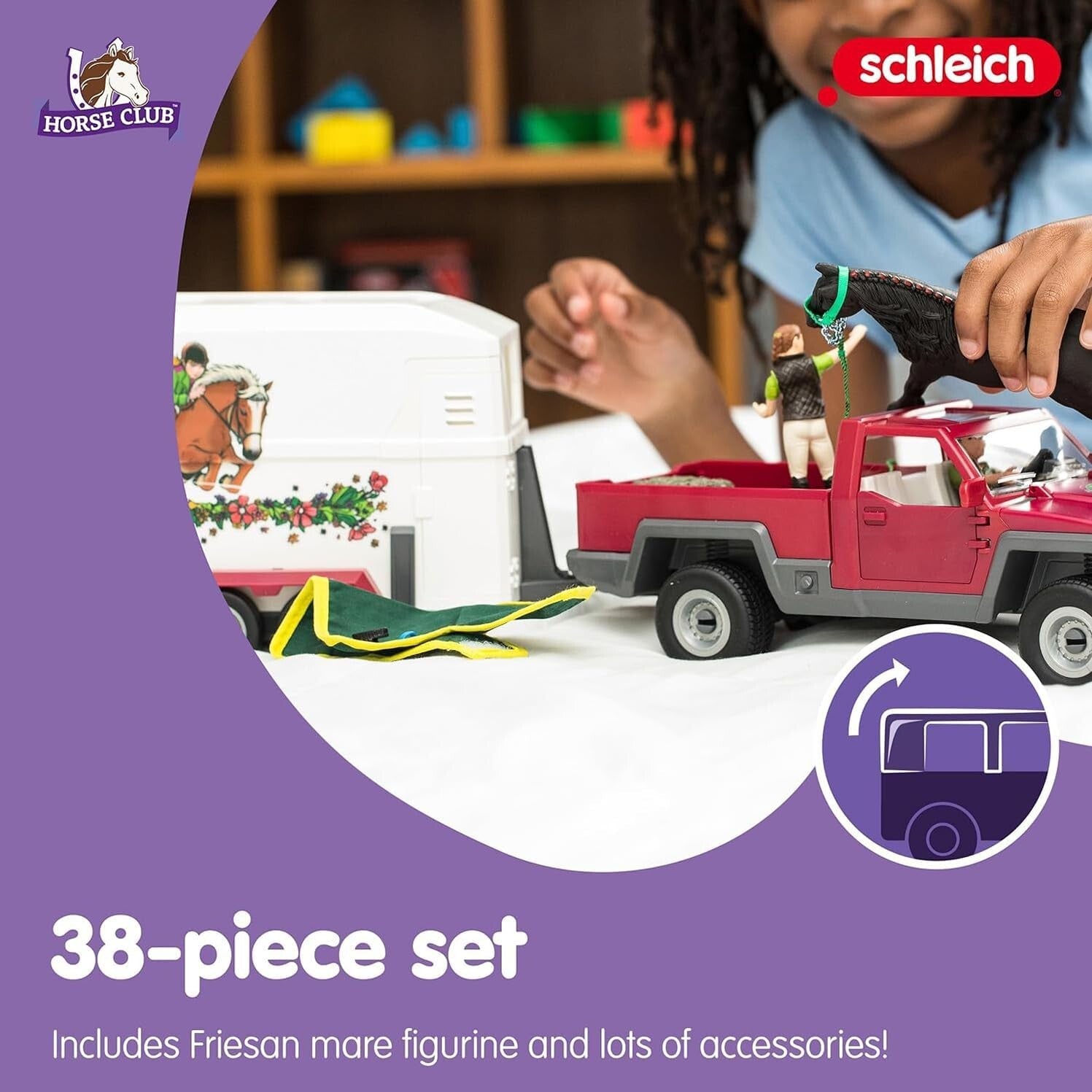 Detailed 38-Piece Horse Club Trailer & Truck Adventure Set for Creative Play