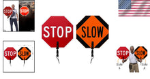 Load image into Gallery viewer, Lightweight 18” STOP-SLOW Paddle Sign with Ergonomic Handle for Traffic Safety