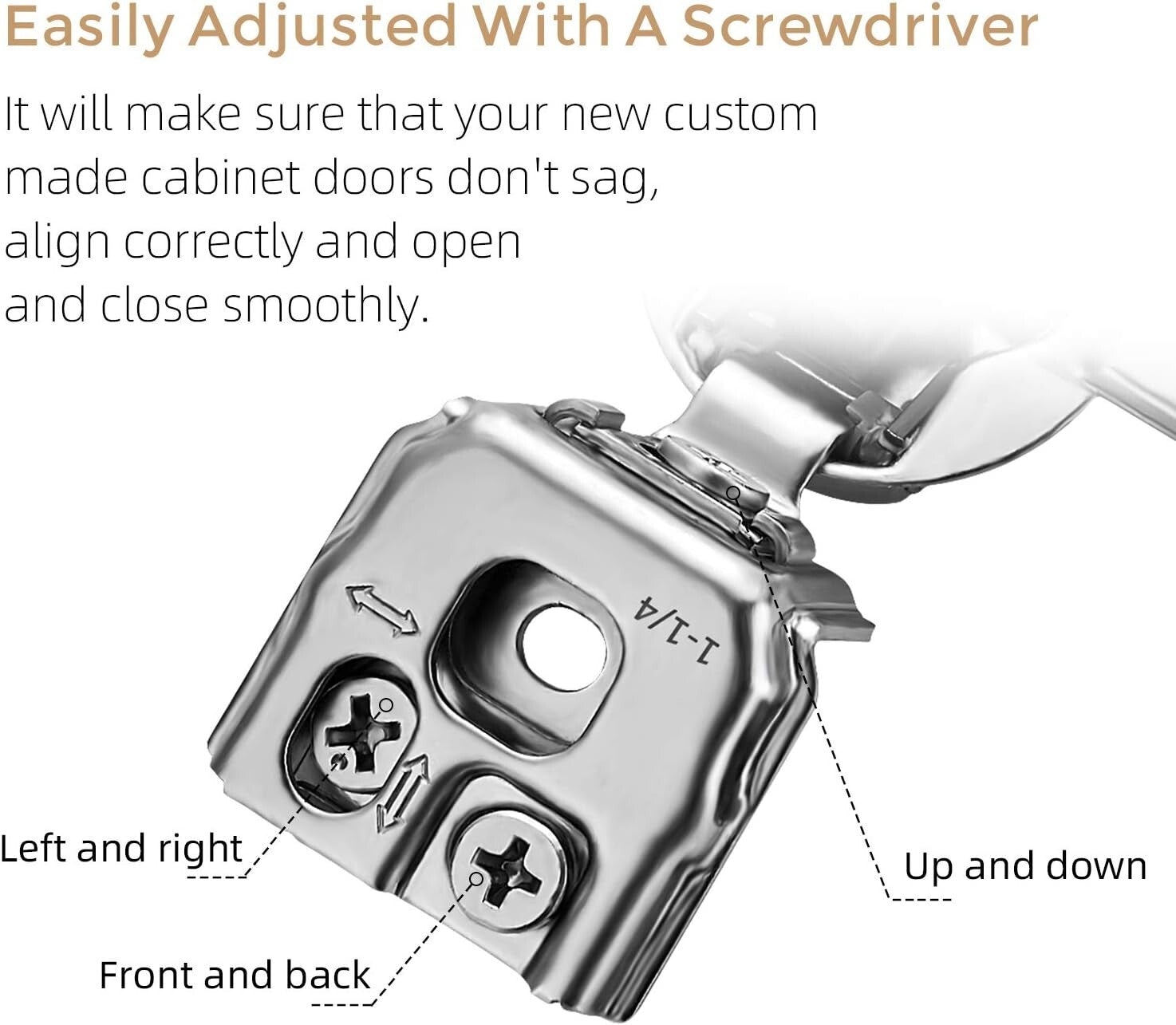 Adjustable Satin Nickel Soft Close Hinges - 60 Pack for Enhanced Kitchen Style