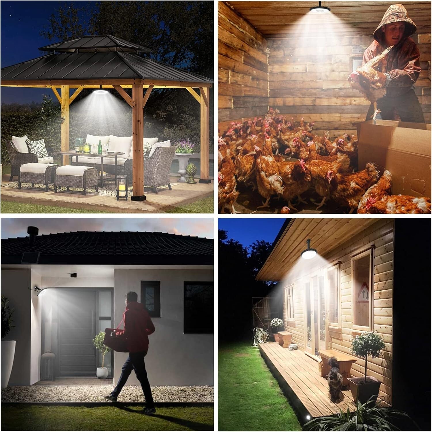 All-Weather 3000 Lumens Solar Lights for Indoor & Outdoor Use - 5 Lighting Modes