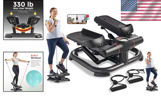 Heavy Duty Low-Impact Stepper with Resistance Bands - Pre-Assembled Convenience
